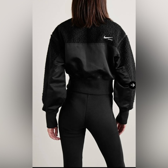 Nike Cropped paneled shell and bouclé bomber jacket - Picture 3 of 16